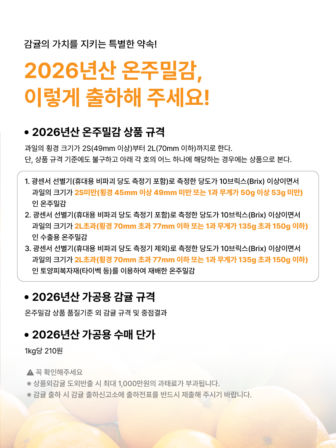 감귤 가격 안정화를 위한 약속